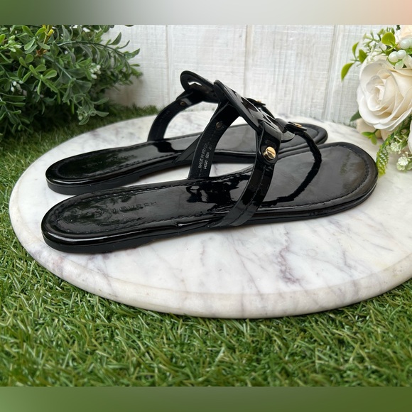 Tory Burch women 
Miller Patent Leather Thong Sandals black  SZ 8 preowned - Picture 10 of 16